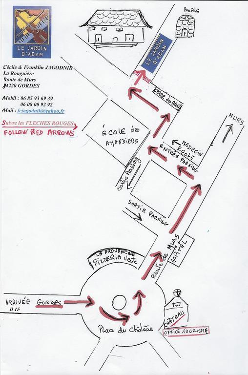 Hotel Le Jardin d'Adam Gordes Exterior foto